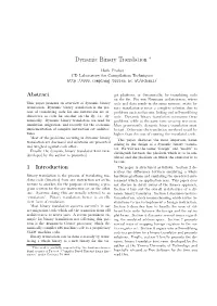 Dynamic Binary Translation ∗