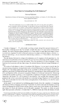 How Hard Is Computing the Edit Distance?1