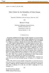 New Criteria for the Solvability of Finite Groups