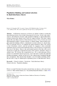 Population Thinking and Natural Selection in Dual-Inheritance Theory