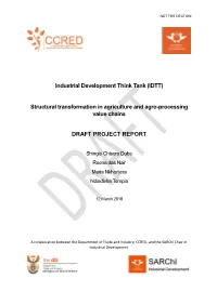 Structural Transformation in Agriculture and Agro-Processing Value Chains