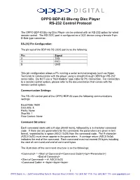 BDP83 RS232 Protocol