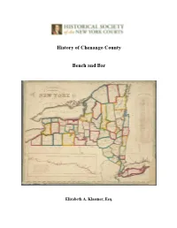 History of Chenango County Bench And