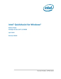 Intel® Quickassist for Windows*
