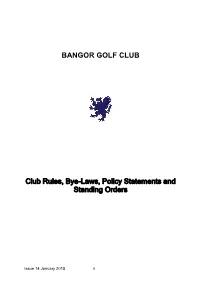 Section 1 Club Rules Bye-Laws