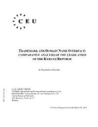 Trademark and Domain Name Interface