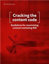 Cracking the Content Code Guidelines for Maximising Content Marketing ROI
