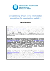 Crowdsensing-Driven Route Optimisation Algorithms for Smart Urban Mobility