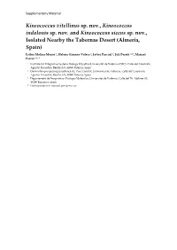 Kineococcus Vitellinus Sp. Nov., Kineococcus Indalonis Sp. Nov. and Kineococcus Siccus Sp