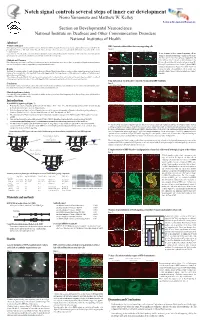 Notch Signal Controls Several Steps of Inner Ear Development Norio Yamamoto and Matthew W