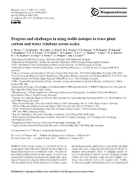 Progress and Challenges in Using Stable Isotopes to Trace Plant Carbon and Water Relations Across Scales