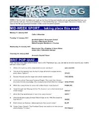 Taking Place This Week BRIT POP QUIZ…