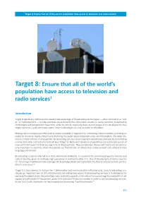 (WTDR 2010), Target 8: Ensure That All of the World's Population