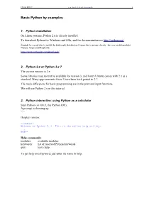 Basic Python Programming by Examples