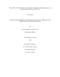 “Battles Were Not Fought in Lines”: Nationalism, Industrialism and Progressivism in the American Military Discourse, 1865-1918