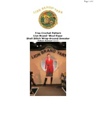 Free Crochet Pattern Lion Brand® Wool-Ease® Shell Stitch Wrap-Around Sweater Pattern Number: 60432