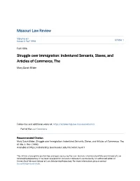 Indentured Servants, Slaves, and Articles of Commerce, The