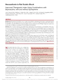 Neosaxitoxin in Rat Sciatic Block Improved Therapeutic Index Using Combinations with Bupivacaine, with and Without Epinephrine