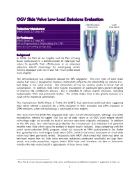 OGV Slide Valve Low-Load Emissions Evaluation