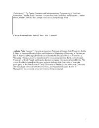 The Ageing Consumer and Intergenerational Transmission Of