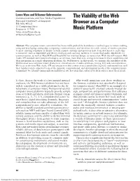 The Viability of the Web Browser As a Computer Music Platform