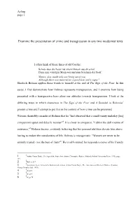 Examine the Presentation of Crime and Transgression in Any Two Modernist Texts