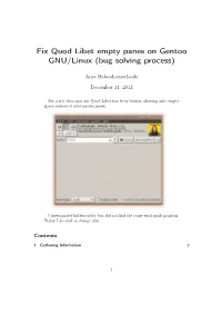 Fix Quod Libet Empty Panes on Gentoo GNU/Linux (Bug Solving Process)
