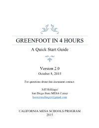 GREENFOOT in 4 HOURS a Quick Start Guide