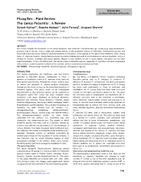 Phcog Rev.: Plant Review the Genus Pulsatilla : a Review Suresh Kumar* A, Reecha Madaan A, Asim Farooq B, Anupam Sharma C As