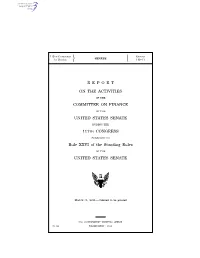 R E P O R T on the Activities Committee on Finance
