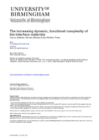 University of Birmingham the Increasing Dynamic, Functional