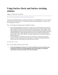 Using Surface Dock and Surface Docking Stations