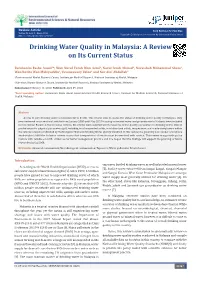 Drinking Water Quality in Malaysia: a Review on Its Current Status