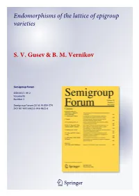 Endomorphisms of the Lattice of Epigroup Varieties