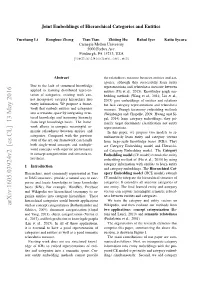Joint Embeddings of Hierarchical Categories and Entities
