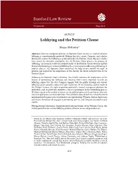Lobbying and the Petition Clause