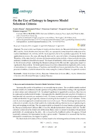 On the Use of Entropy to Improve Model Selection Criteria