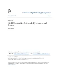 Civil Cyberconflict: Microsoft, Cybercrime, and Botnets Janine S