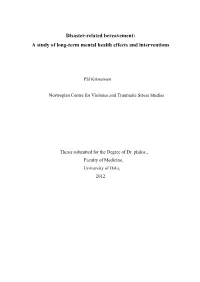 Disaster-Related Bereavement: a Study of Long-Term Mental Health Effects and Interventions
