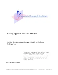 Making Applications in Ksworld