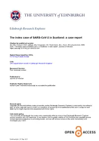 The Index Case of SARS-Cov-2 in Scotland: a Case Report