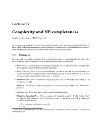 6.046J Lecture 17: Complexity and NP-Completeness