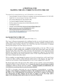 A Proposal for Mapping the Sfl Curriculum Onto the Cef