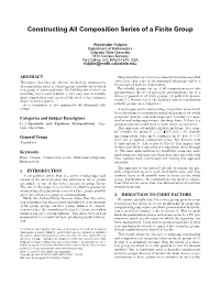 Constructing All Composition Series of a Finite Group