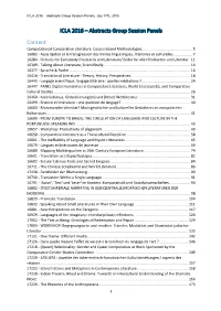 ICLA 2016 – Abstracts Group Session Panels Content Computational Comparative Literature