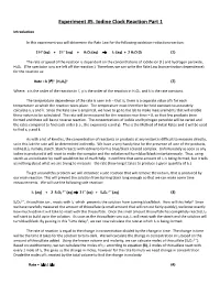 Iodine Clock Reaction Part 1
