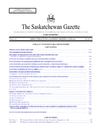 Sask Gazette, Part I, Jun 13, 2008