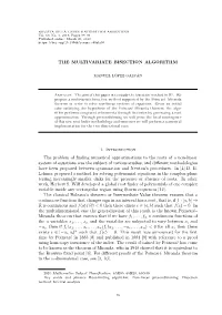 THE MULTIVARIATE BISECTION ALGORITHM 1. Introduction The