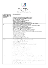 Wider Reading List