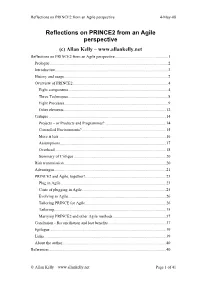 Reflections on PRINCE2 from an Agile Perspective 4-May-08